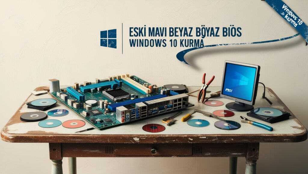 eski mavi beyaz bios windows 10 kurma

