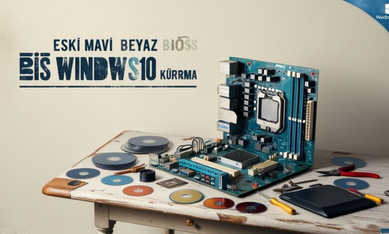 eski mavi beyaz bios windows 10 kurma